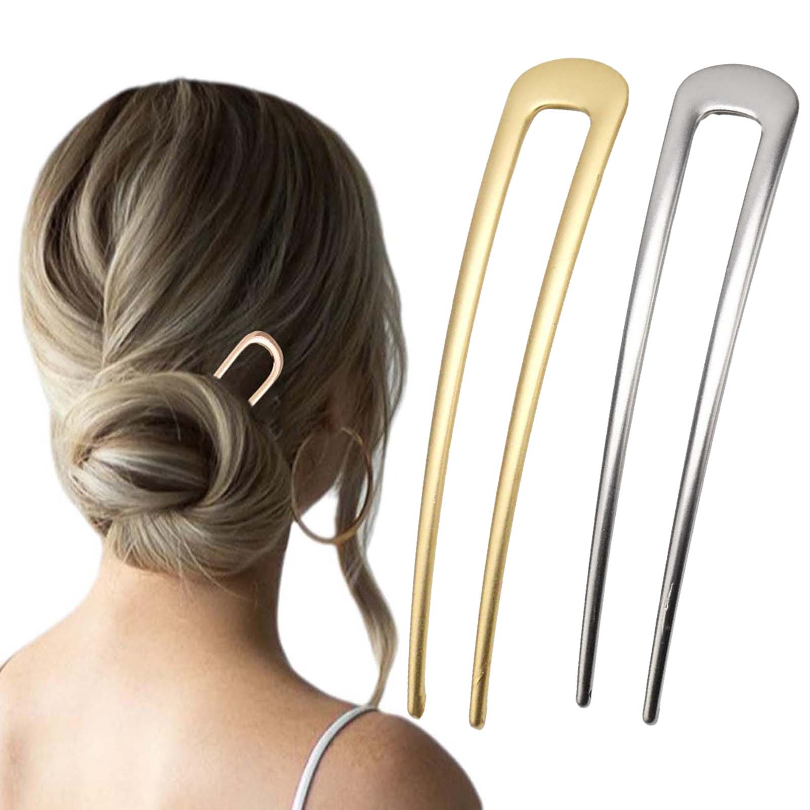 Hair Fork Stick - Французские U-образные винтажные металлические шпильки для