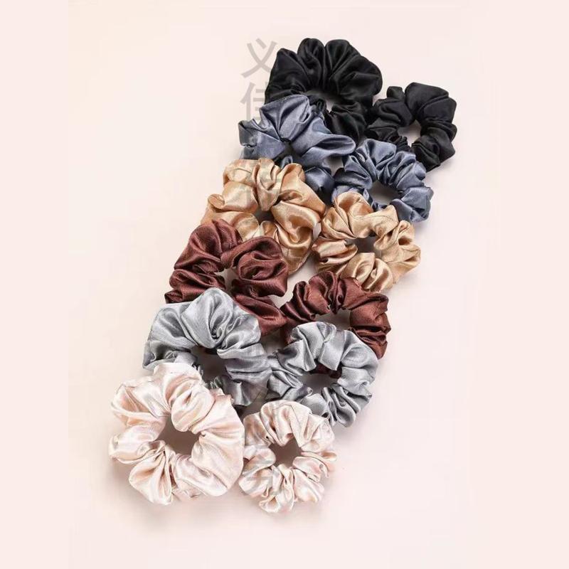Scrunchie Satin Set - 12 шт. мягких простых однотонных резинок