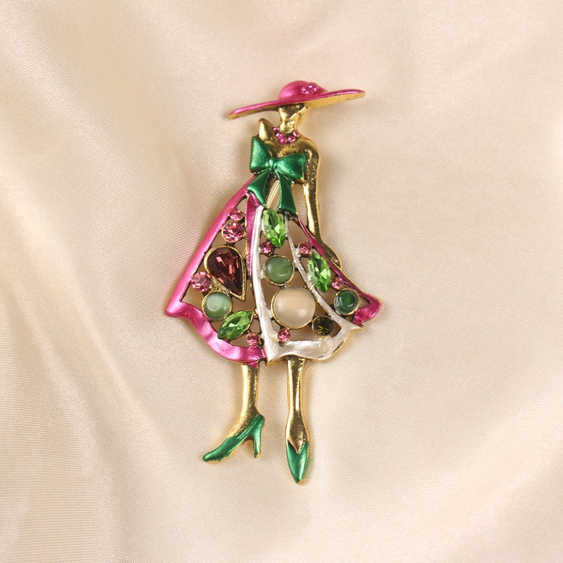 Women Accessories Images - Модная темпераментная брошь с изображением девушки,