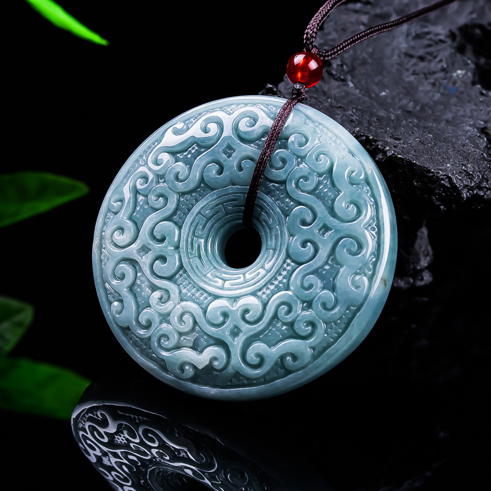 Women Accessories Jewelry - Натуральный бирманский нефритовый кулон-цветок, винтажное дизайнерское