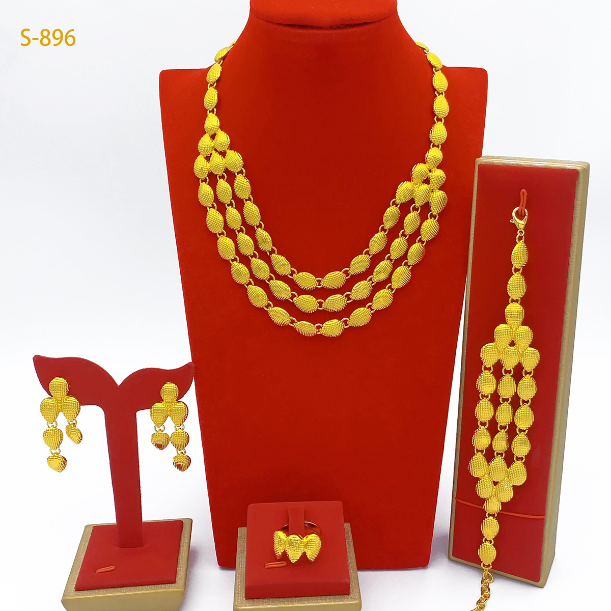 Charm Necklace Dainty - Комплект свадебных украшений из бисера с