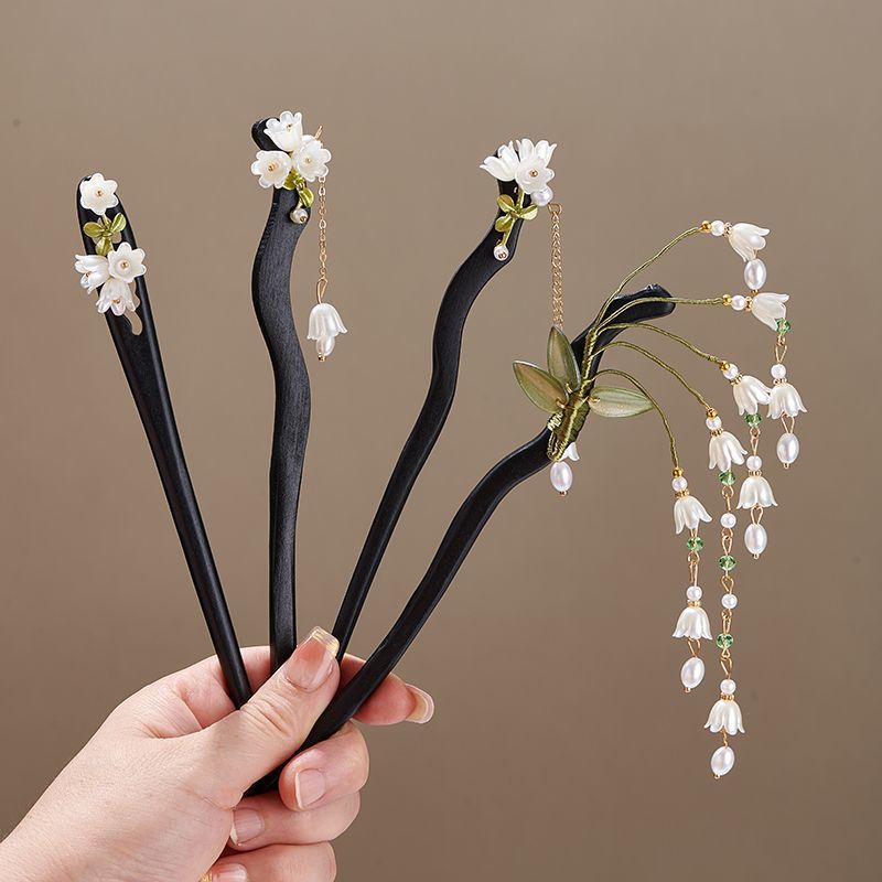 Women Accessories Shop - Деревянная заколка для волос с цветком,