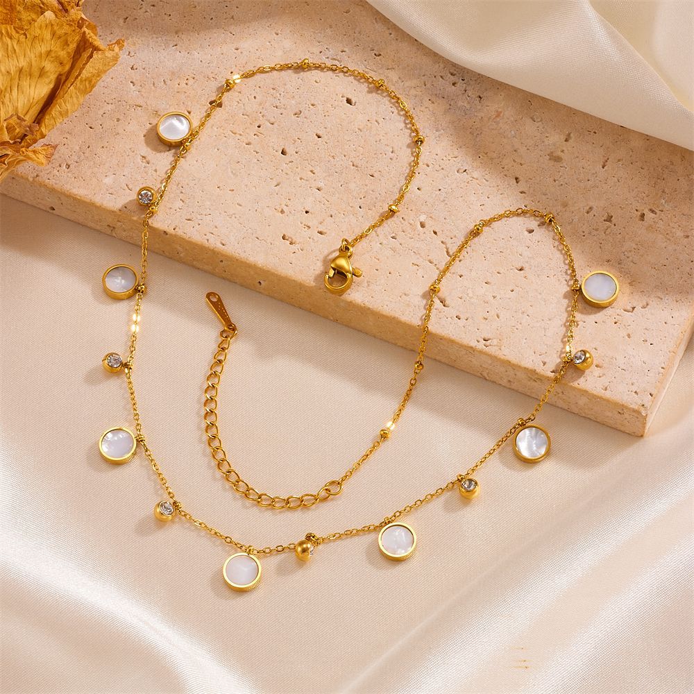Charm Necklace Dainty - Изящное колье-чокер из 18-каратной позолоченной нержавеющей