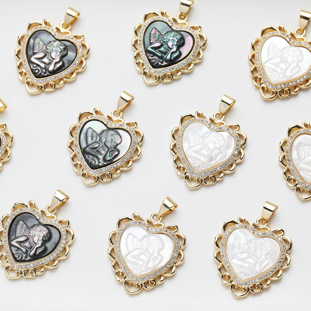 Charm Necklace Dainty - 1 шт. Изящные сердца ракушки ангел
