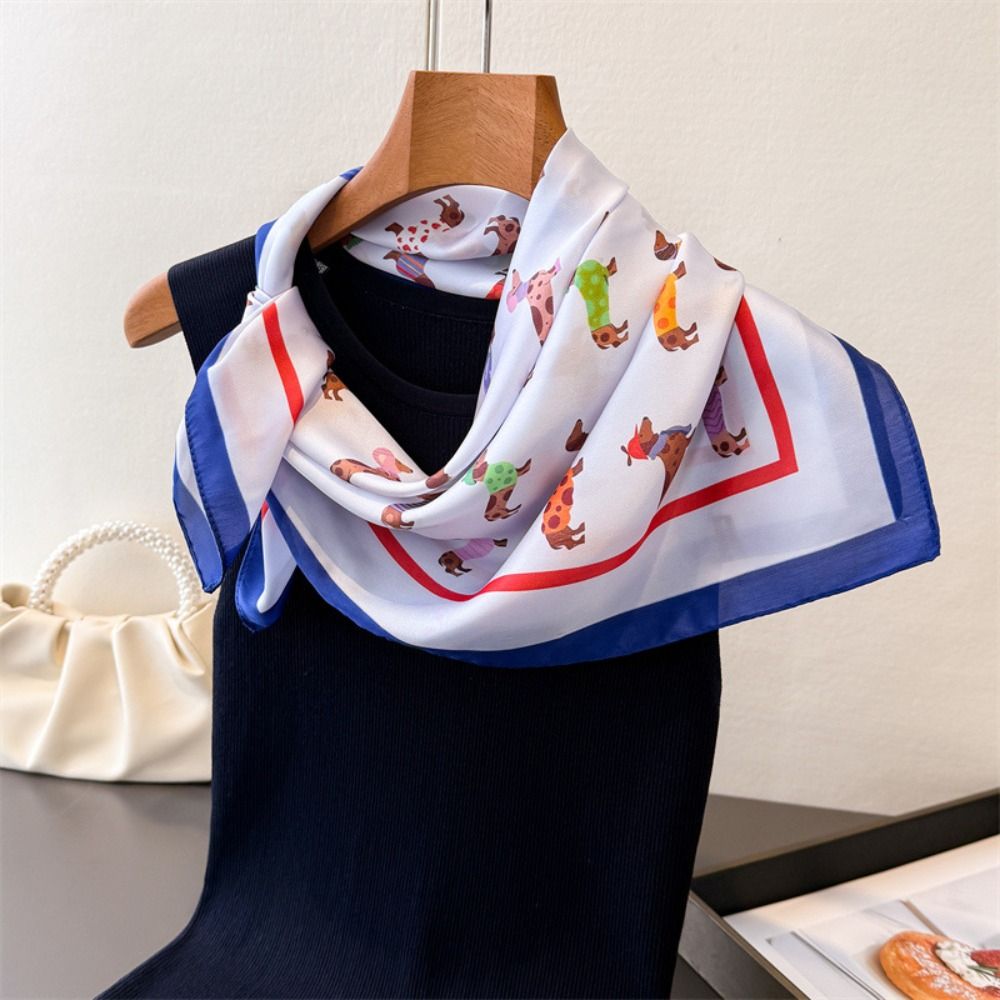 Шарф с принтом таксы, геометри – обзор и цена Women'S Korean Accessories