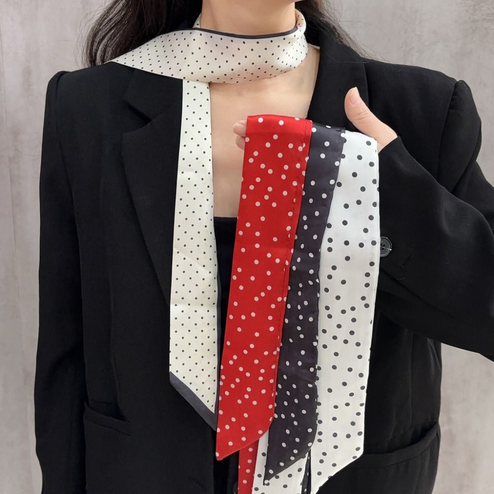 Модный шелковый шарф в горошек – обзор и цена Women'S Korean Accessories