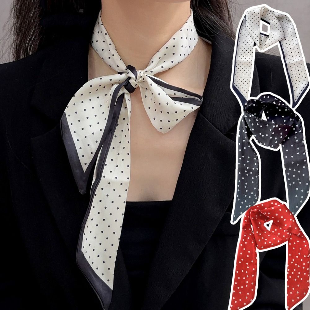 Модный шелковый шарф в горошек – обзор и цена Women'S Korean Accessories
