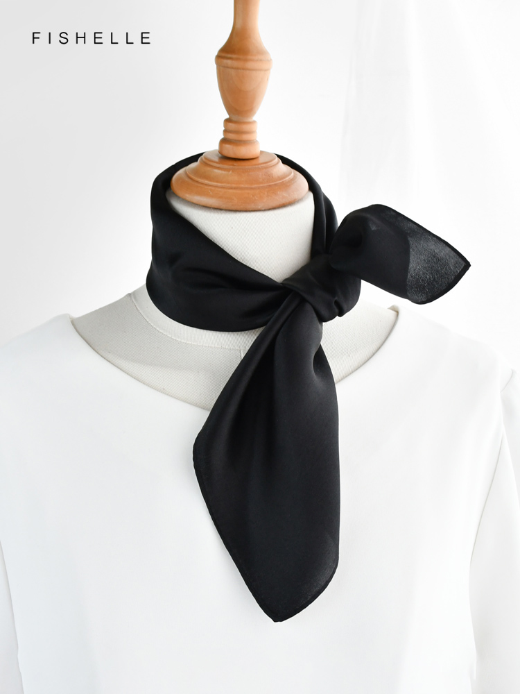 Однотонный черный шарф из чист – обзор и цена Silk Scarf Square