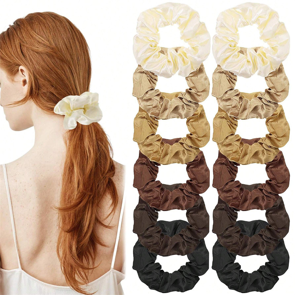 12 шт./компл. атласные резинки – обзор и цена Scrunchie Satin Set