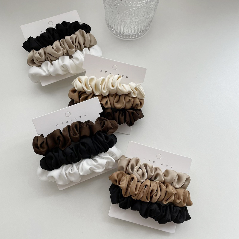 3 шт./компл. атласные резинки  – обзор и цена Scrunchie Satin Set